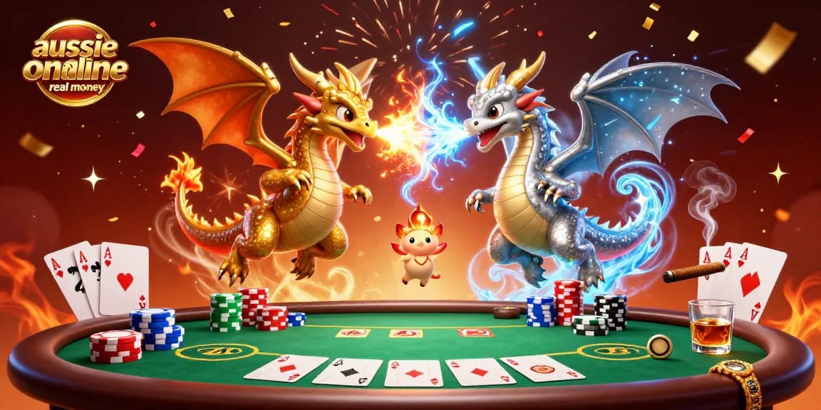 Experience the excitement of aussie online casinos real money with dynamic dragons and poker elements.