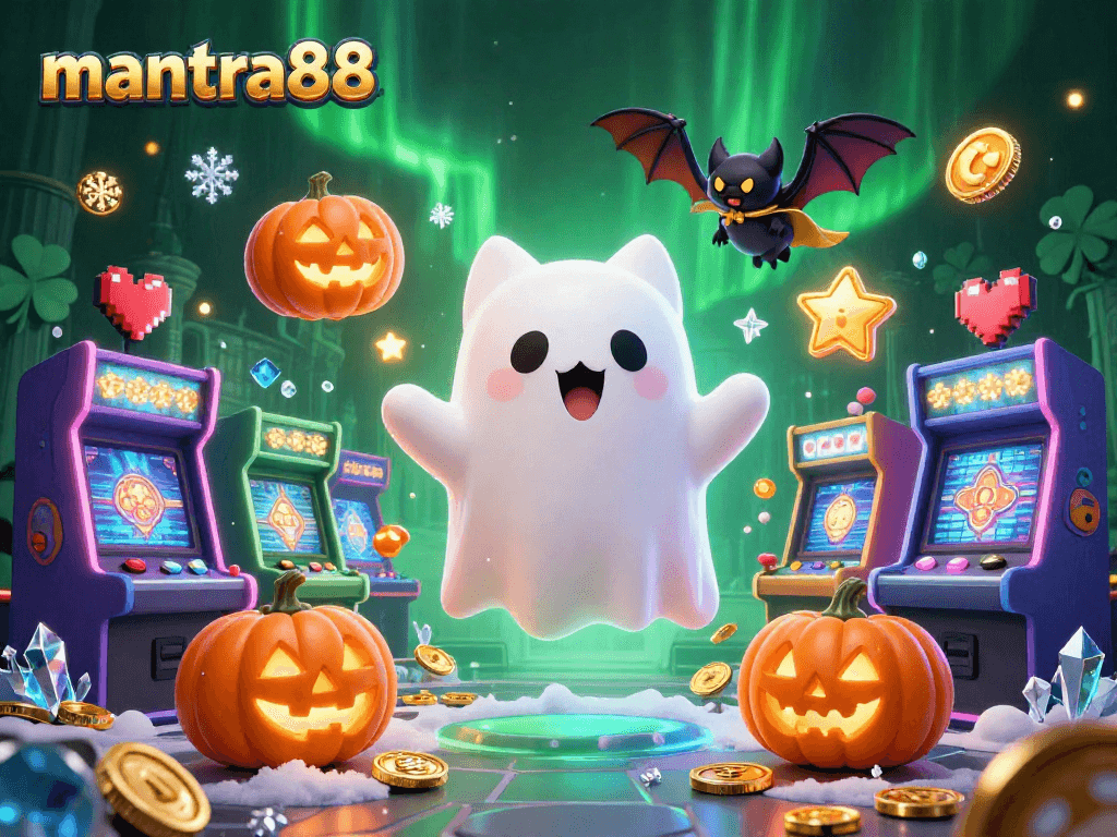 Experience casino thrills with the mantra88 ghost cat and gaming fun in a haunted mansion scene.