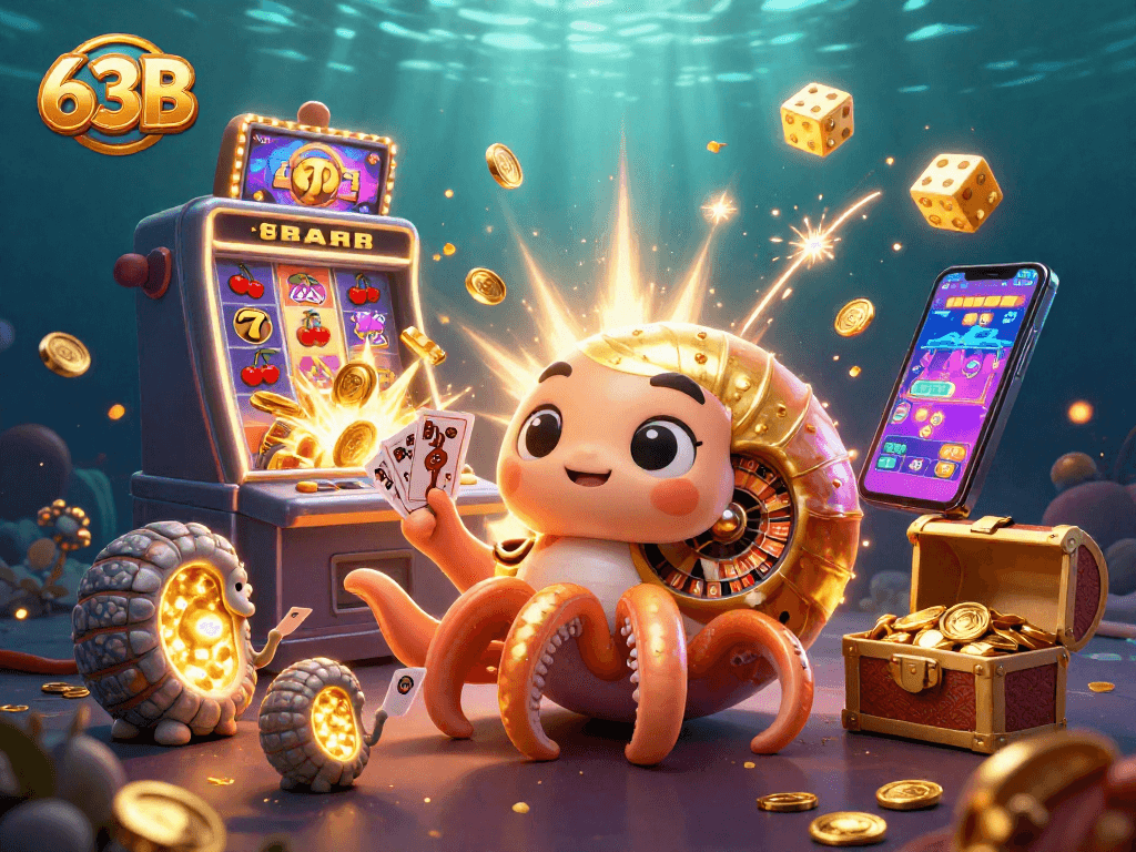 63B traz um mundo encantado de cassino com um náutilo gigante, máquinas de caça-níqueis e um jackpot.