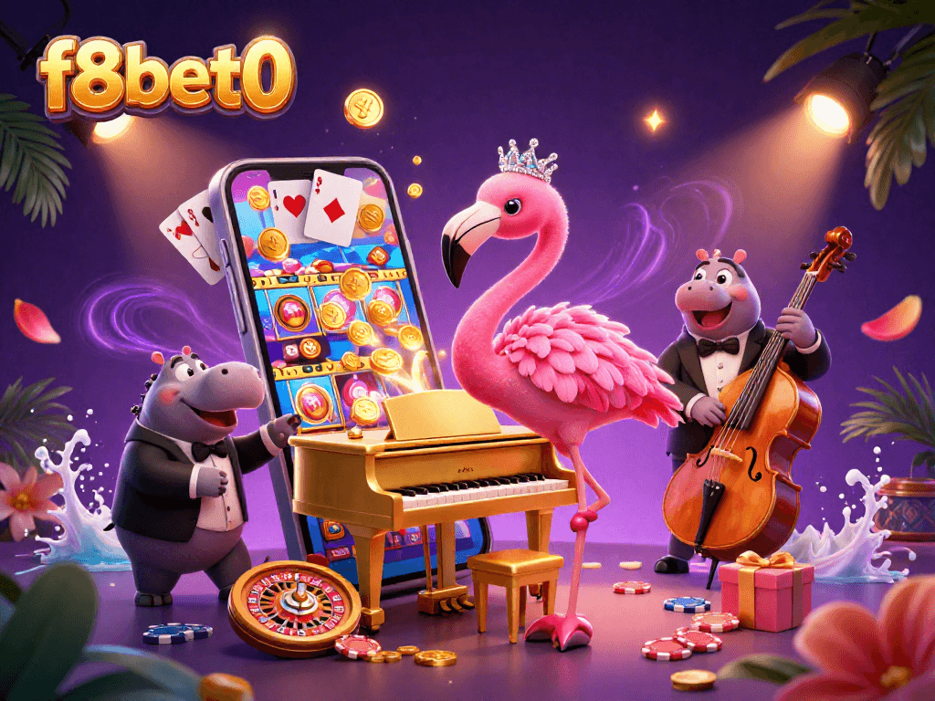 Experience vibrant casino entertainment with f8bet0, showcasing interactive games and lively characters.