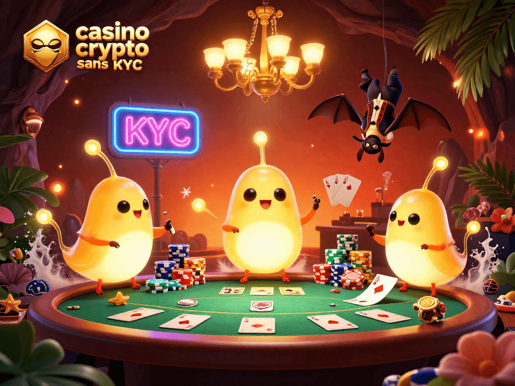 Jouez avec confiance sur un casino crypto sans KYC, animé par des vers luisants illuminant l'ambiance de jeu.