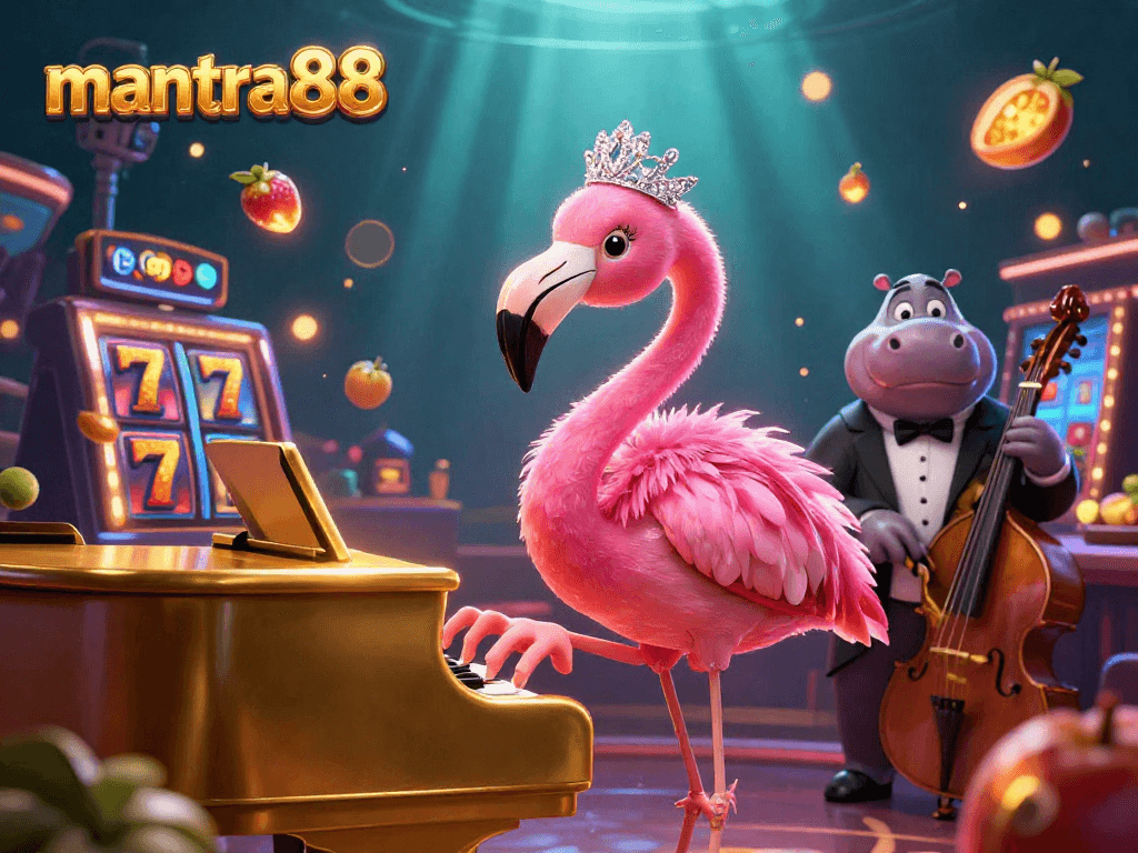 Experience thrilling gameplay at mantra88 with jackpots, lively slot reels, and stylish characters