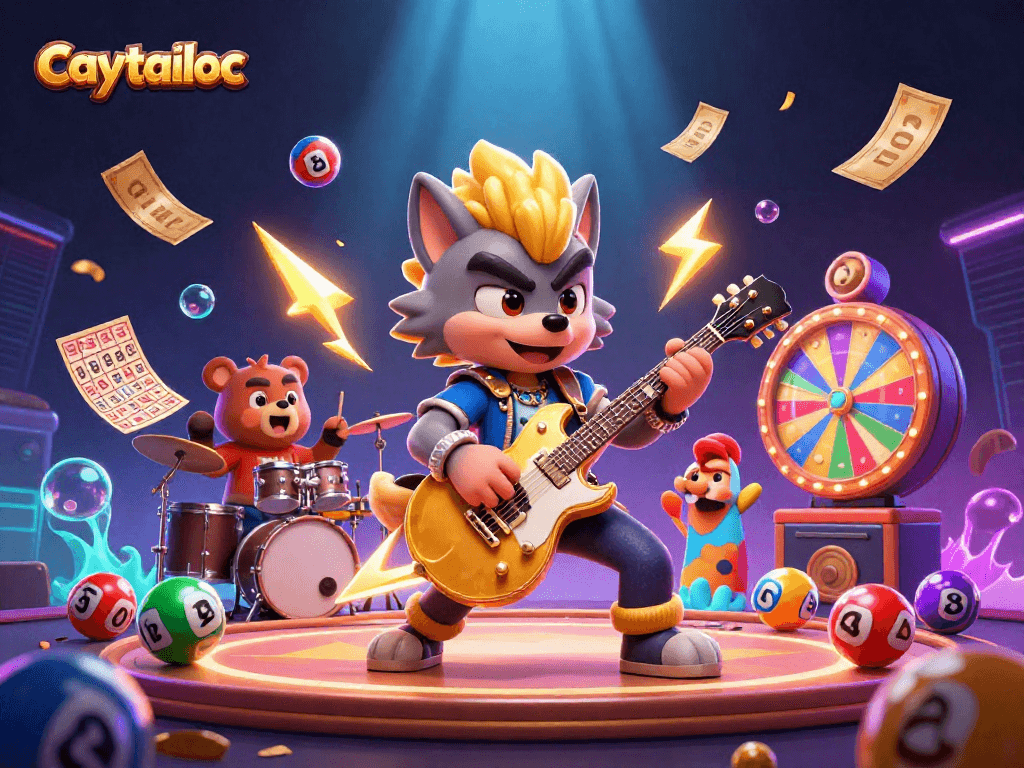 Experience thrilling gameplay with caytailoc in this captivating casino scene showcasing fun elements and vibrant effects.