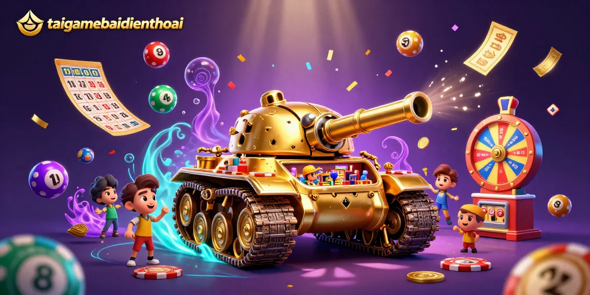 Experience thrilling wins at taigamebaidienthoai with a vibrant casino tank scene featuring colorful lottery elements.
