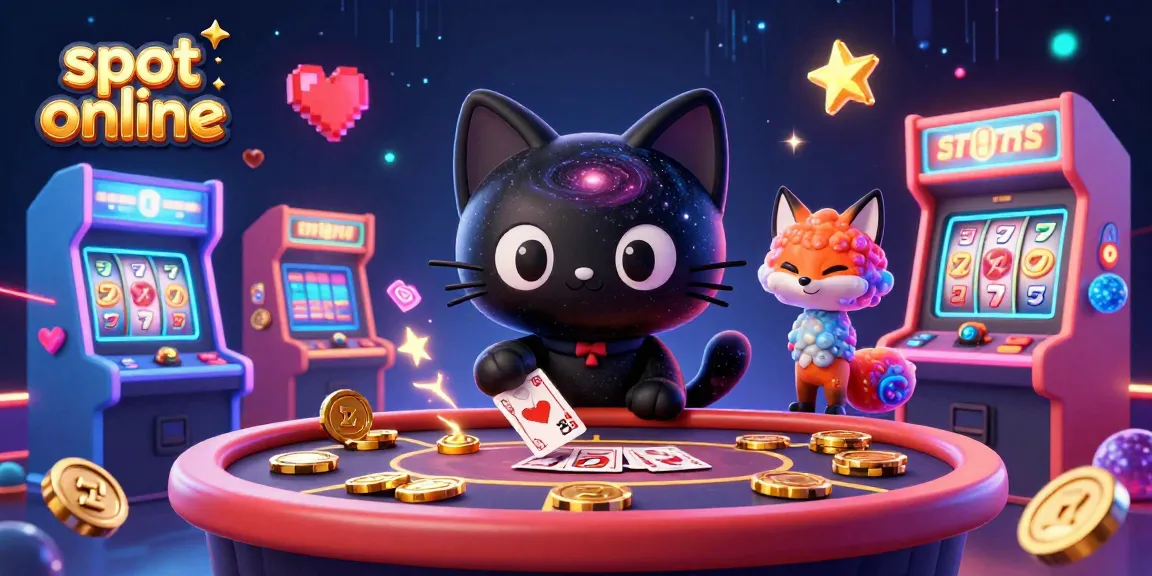 Engage in slot online excitement at a vibrant cosmic casino featuring animated characters.