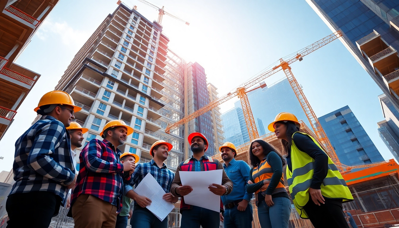 Manhattan Commercial General Contractor team collaborating on a high-rise building project.