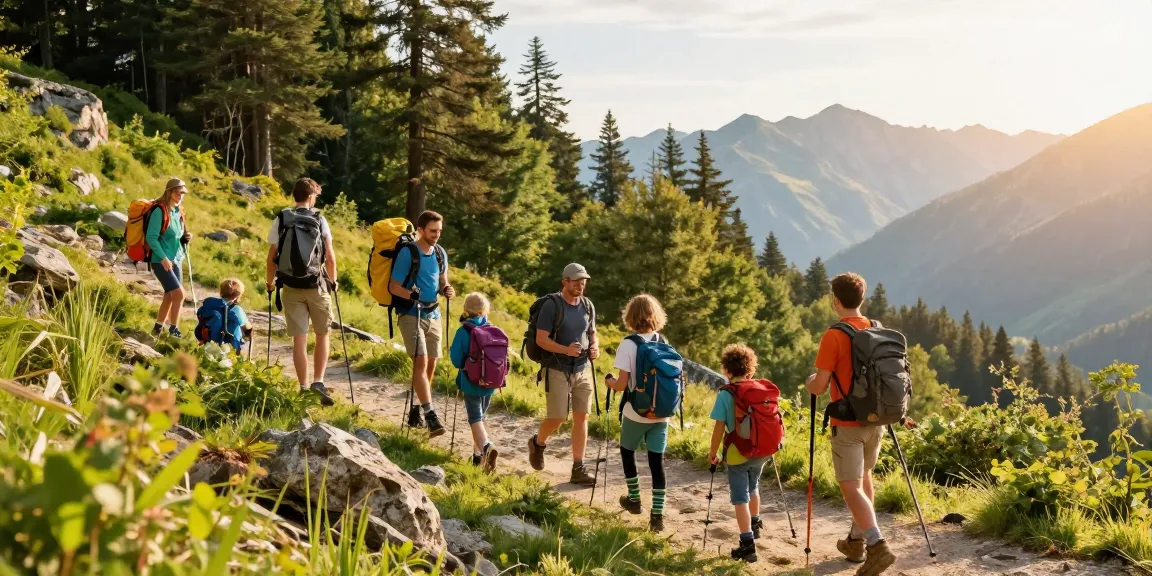 Family adventure exploring beautiful nature during golden hour with mantra88 gear.