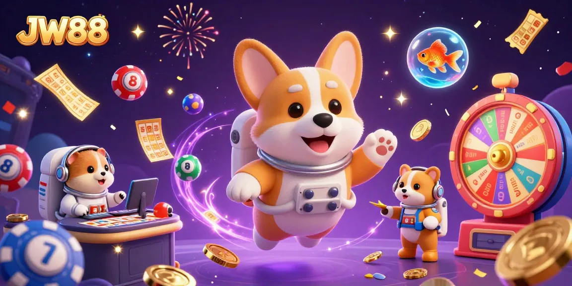 Win exciting prizes at JW88 with this fun, engaging 3D casino game illustration.