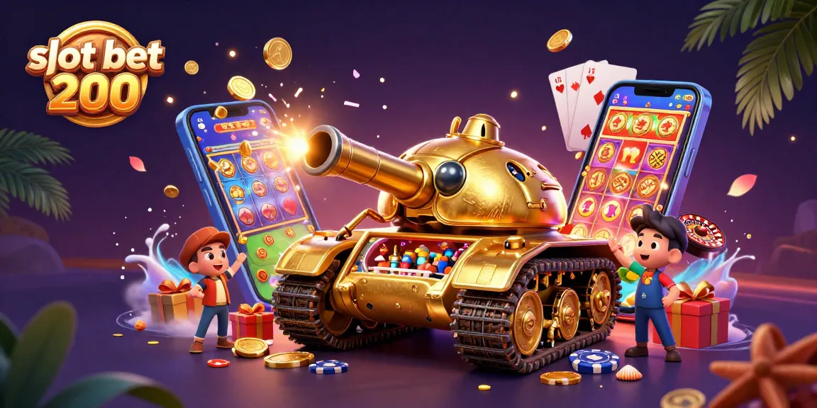 Engage with slot bet 200 in this vibrant 3D illustration showcasing a miniature casino in a golden beetle tank.