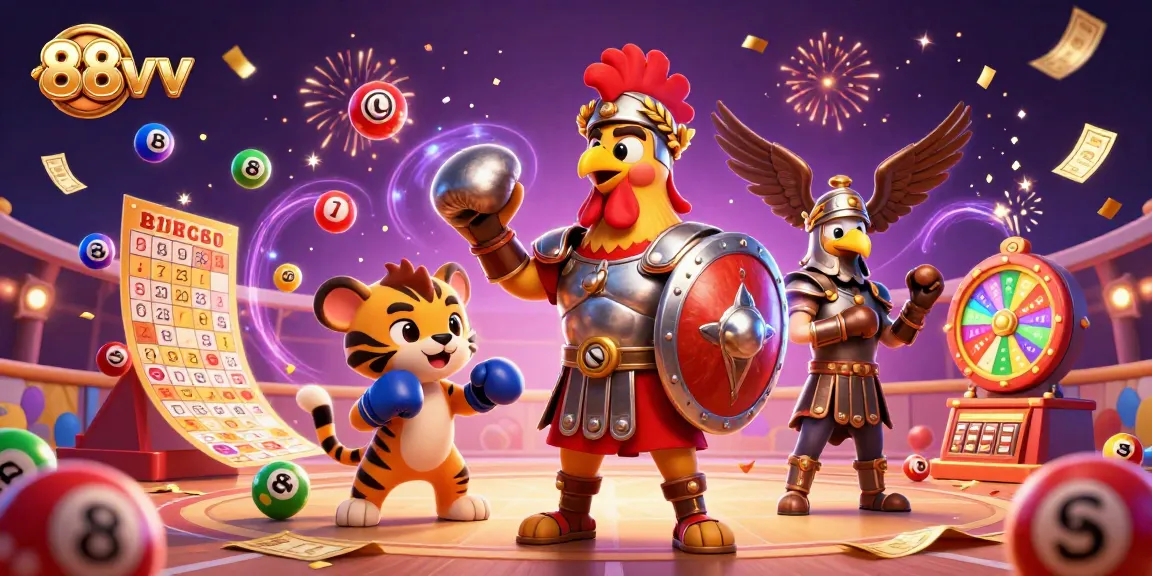 88vv surprises players with a dynamic lottery-themed scene featuring exciting game elements.