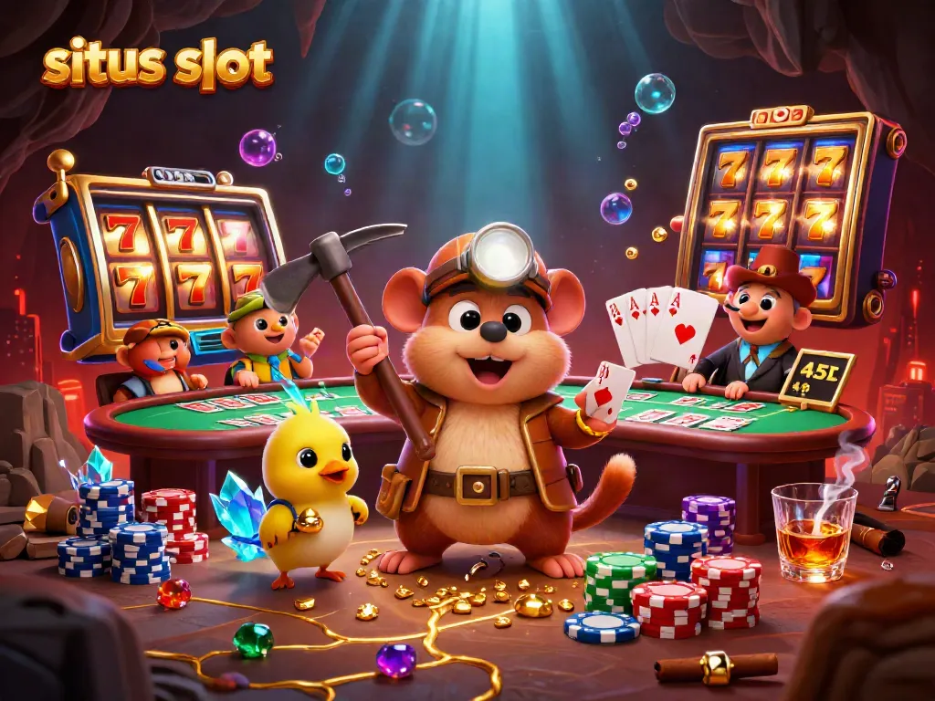 Play exciting situs slot games with vibrant visuals and interactive elements in a 3D setting.