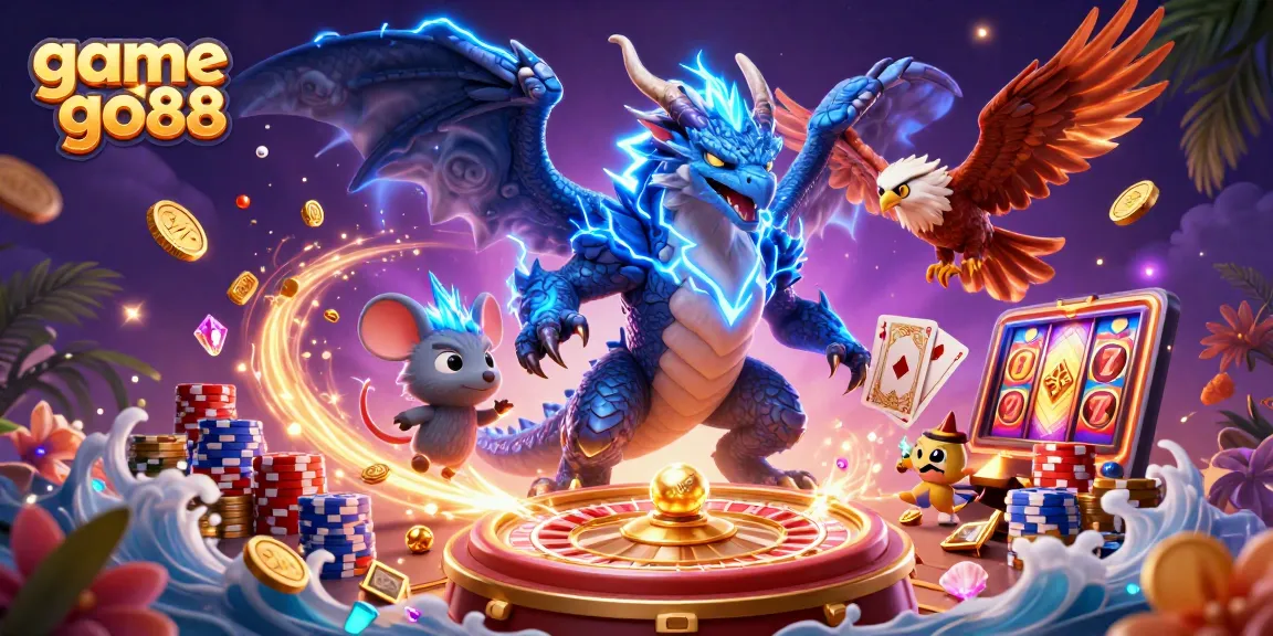 Experience the thrill of game go88 with vibrant 3D characters and dazzling casino elements in action.