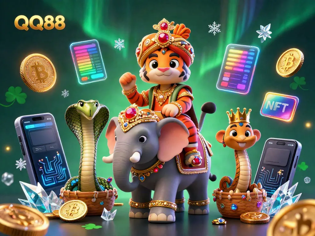 Experience thrilling betting at QQ88 with a vibrant 3D casino ambiance featuring iconic tokens.