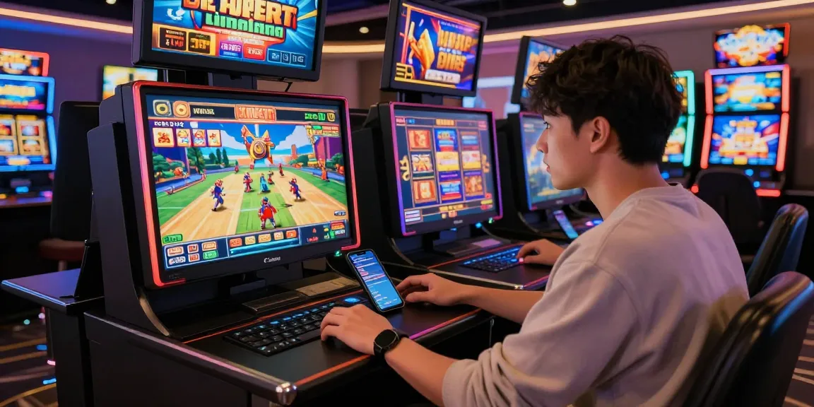 Exciting scene of a player engaging with slot super games in a vibrant online casino atmosphere.