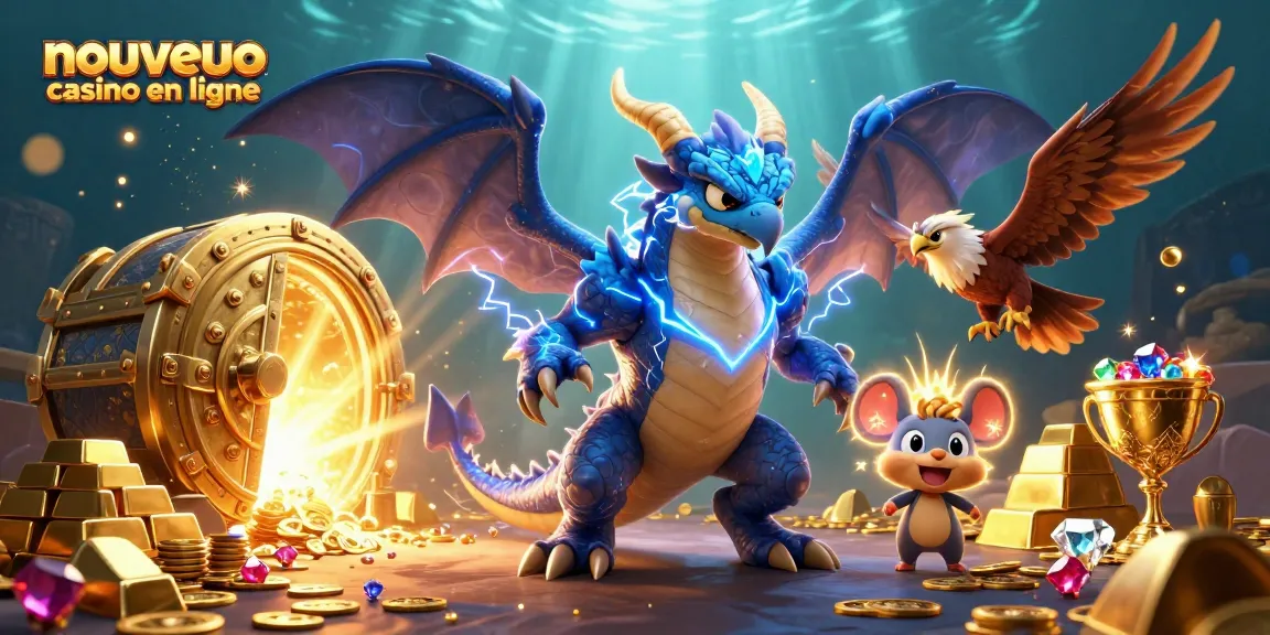 Découvrez l'univers fascinant du nouveau casino en ligne avec un dragon et des trésors scintillants.