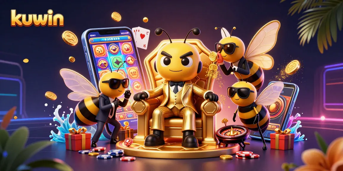 Kuwin showcases an exciting digital casino experience with colorful slot games and vibrant characters.