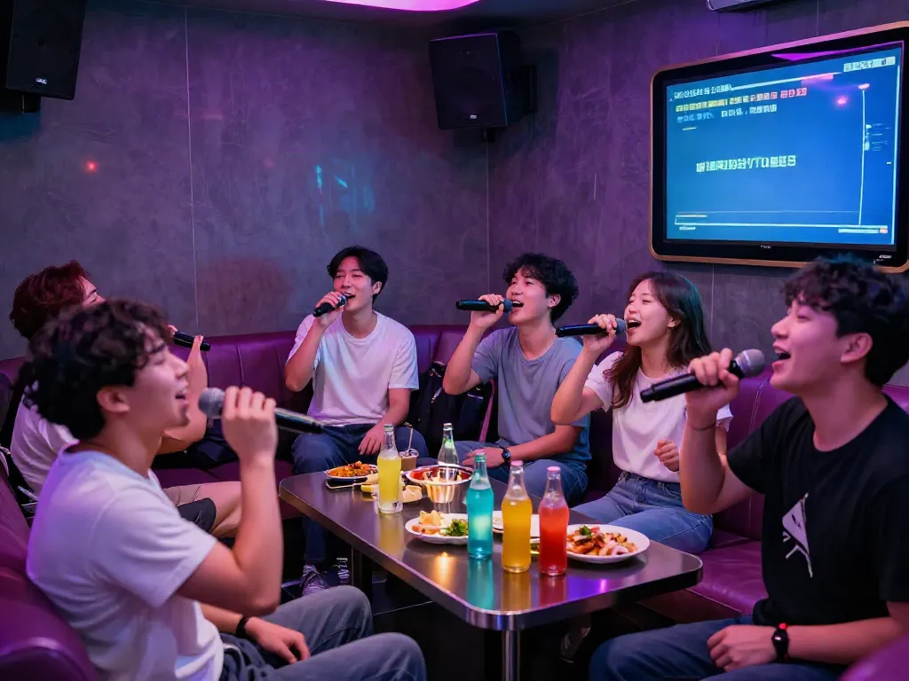 강남 달리는토끼에서 즐거운 노래를 부르고 있는 사람들