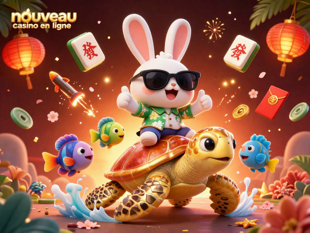 Profitez d'une expérience captivante sur le nouveau casino en ligne avec un adorable lapin chanceux et une tortue dorée.