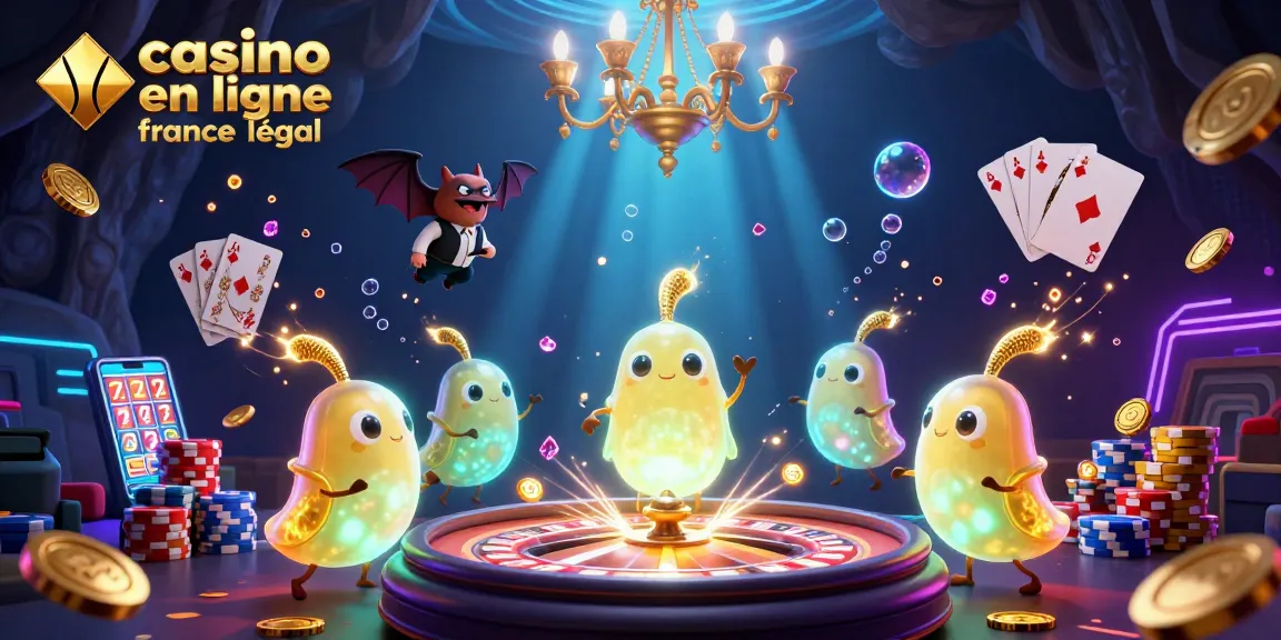 Casino en ligne France légal : Captivez votre victoire avec une illustration de casino lumineux et coloré.