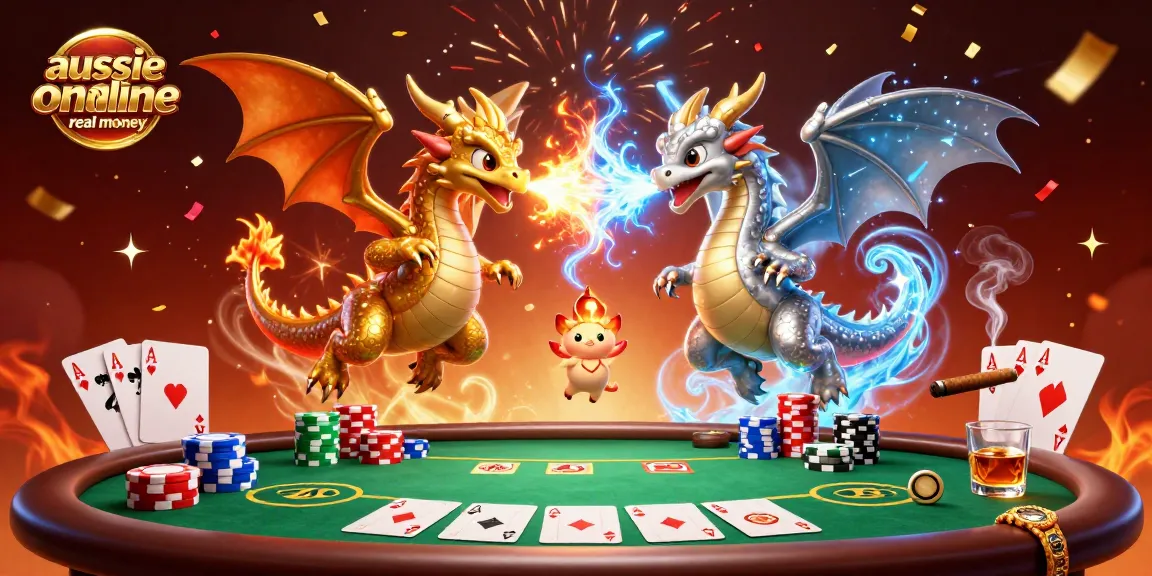 Experience the excitement of aussie online casinos real money with dynamic dragons and poker elements.