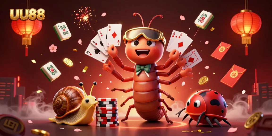 Engage in high-stakes fun with UU88 featuring dynamic casino elements and lively characters.