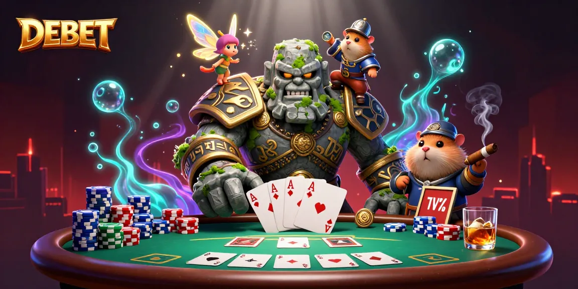Engage with DEBET casino adventure featuring vibrant characters and poker excitement.