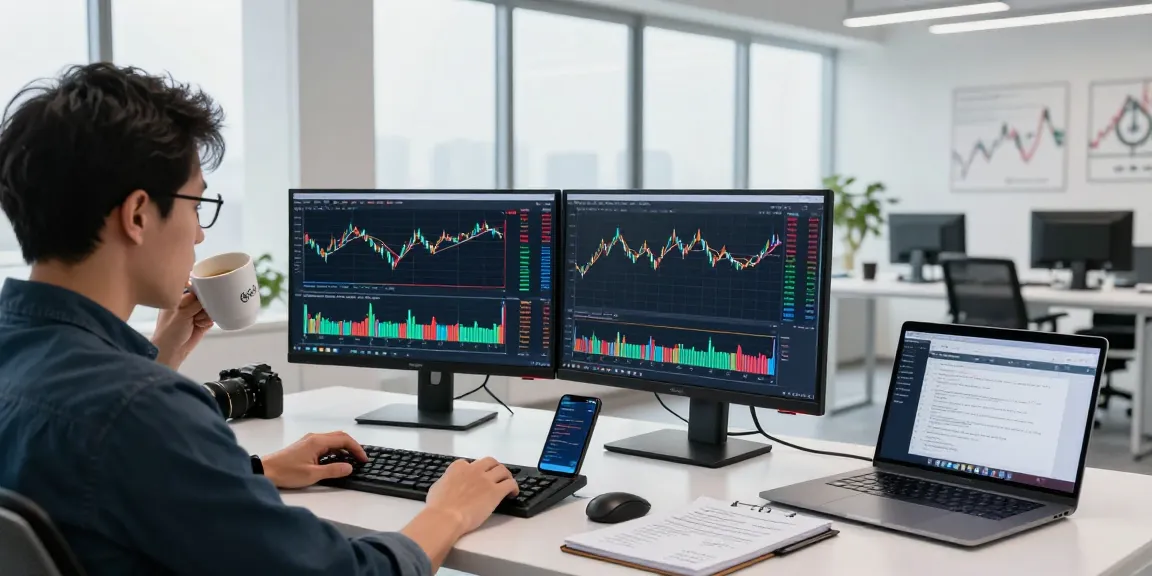 Traders using MetaTrader 5 in a professional finance workspace with market data charts.