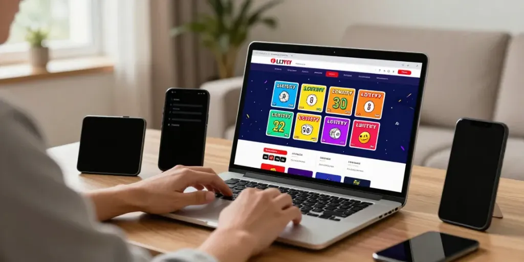 Engaging online lottery gaming experience with harga toto displayed.