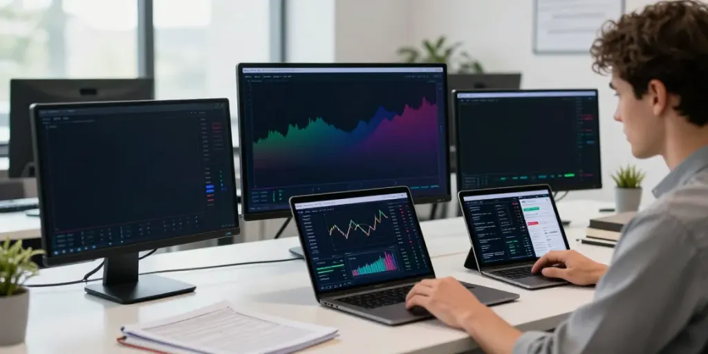 港股实时行情API showcased in a professional cryptocurrency trading workspace with real-time analytics and a DeFi interface.