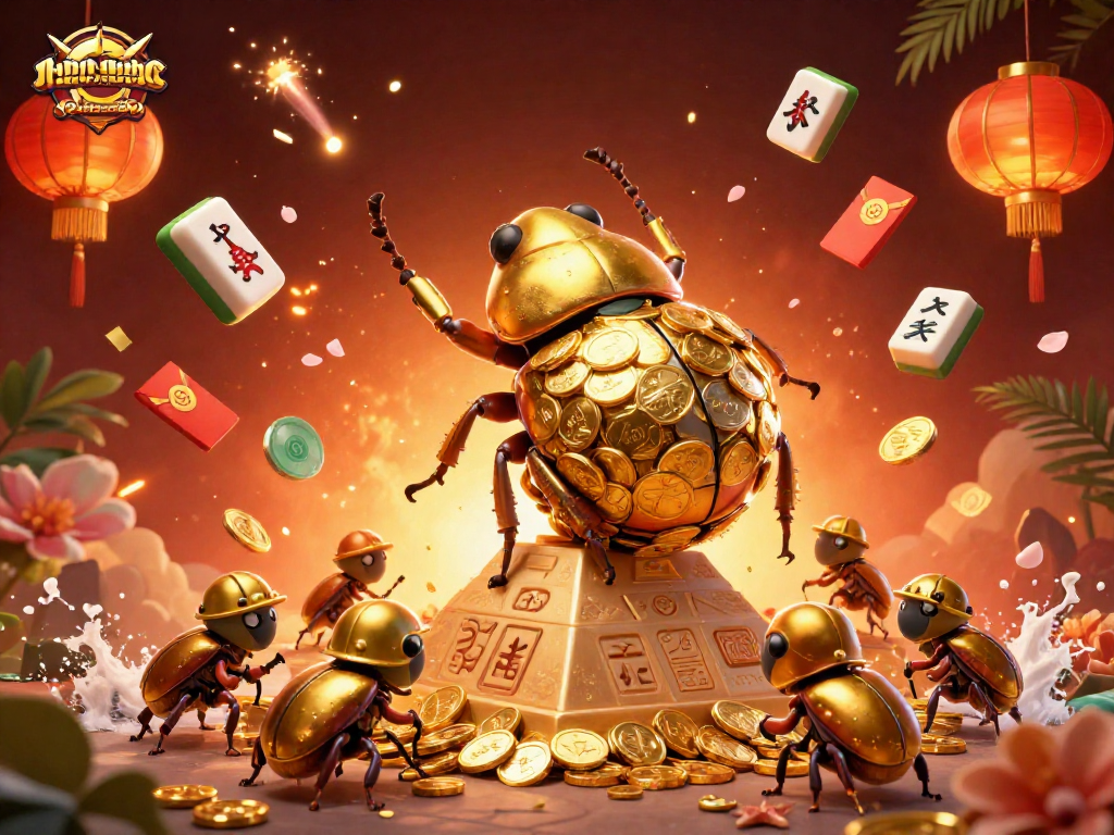 Experience the excitement of duongmatchuoc with golden beetles and casino treasures in a vibrant scene.