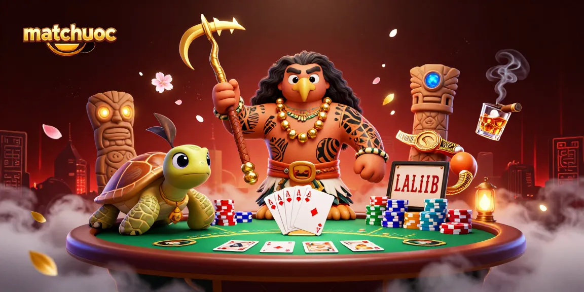 Engage with matchuoc's thrilling poker scene featuring vibrant characters and captivating game elements.