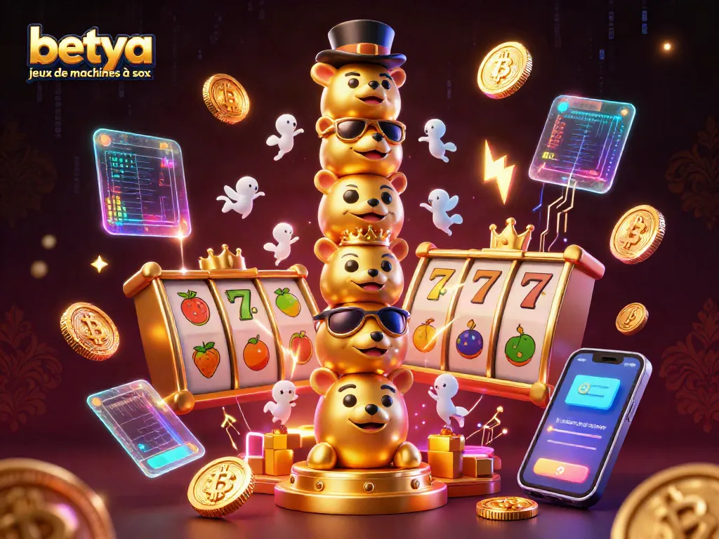 Experience the thrill of betya jeux de machines à sous with a vibrant casino illustration showcasing dynamic slot reels and colorful coins.