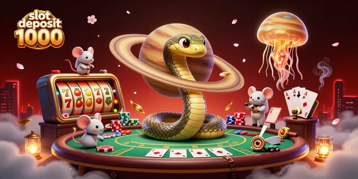 Experience thrilling wins with slot deposit 1000, featuring a cosmic scene of betting astronaut mice and interactive game elements.