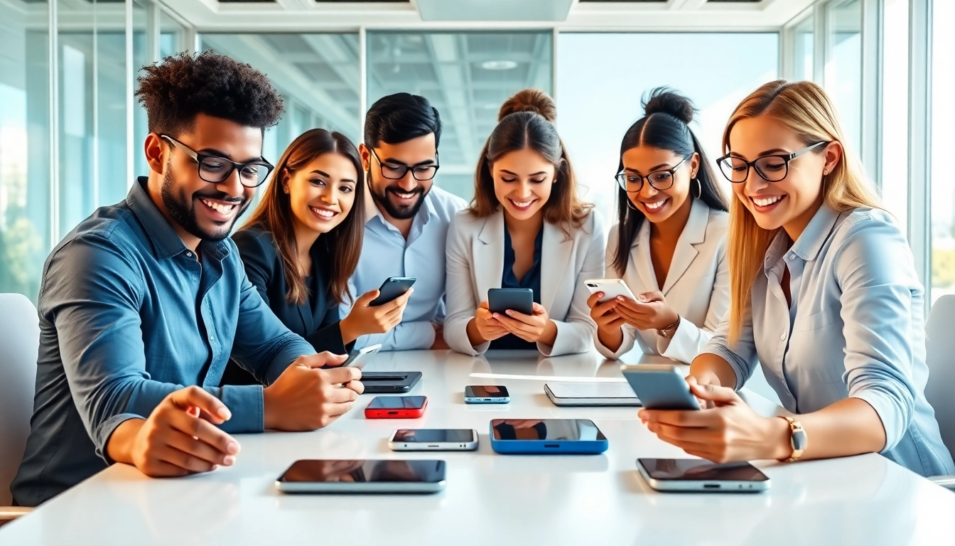 Evaluate which business mobile provider is best UK with professionals in a modern office.