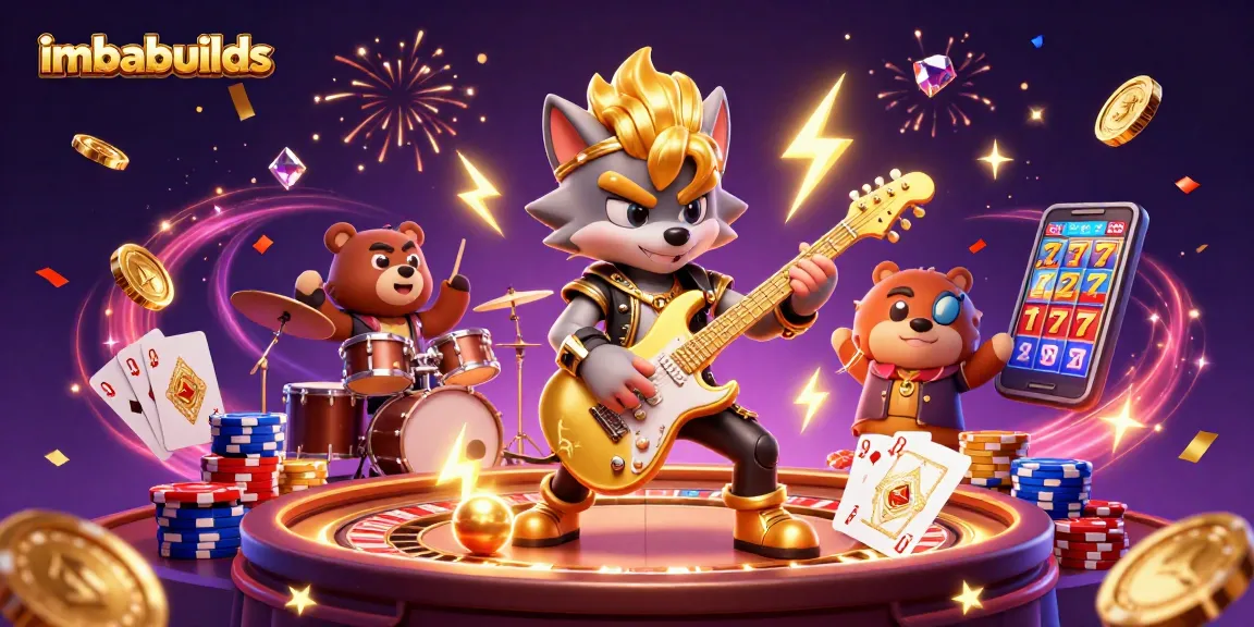 Play and win with imbabuilds in an energetic casino scene filled with vibrant game elements.