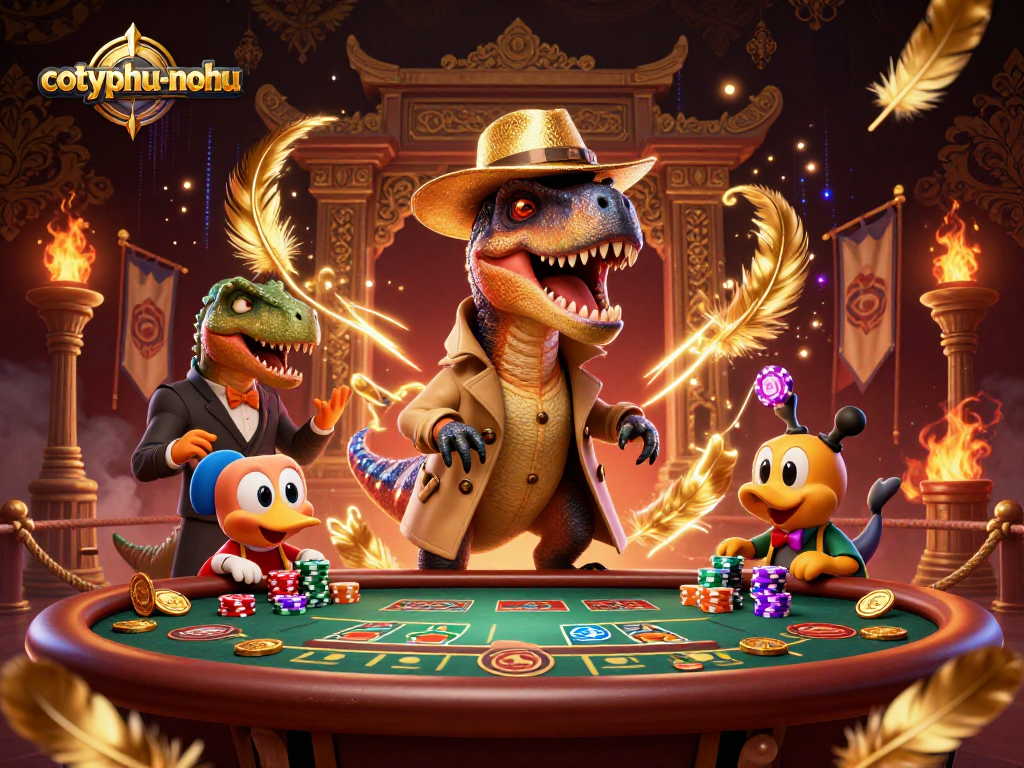 Experience thrilling card strategies at cotyphu-nohu with a clever velociraptor at play.