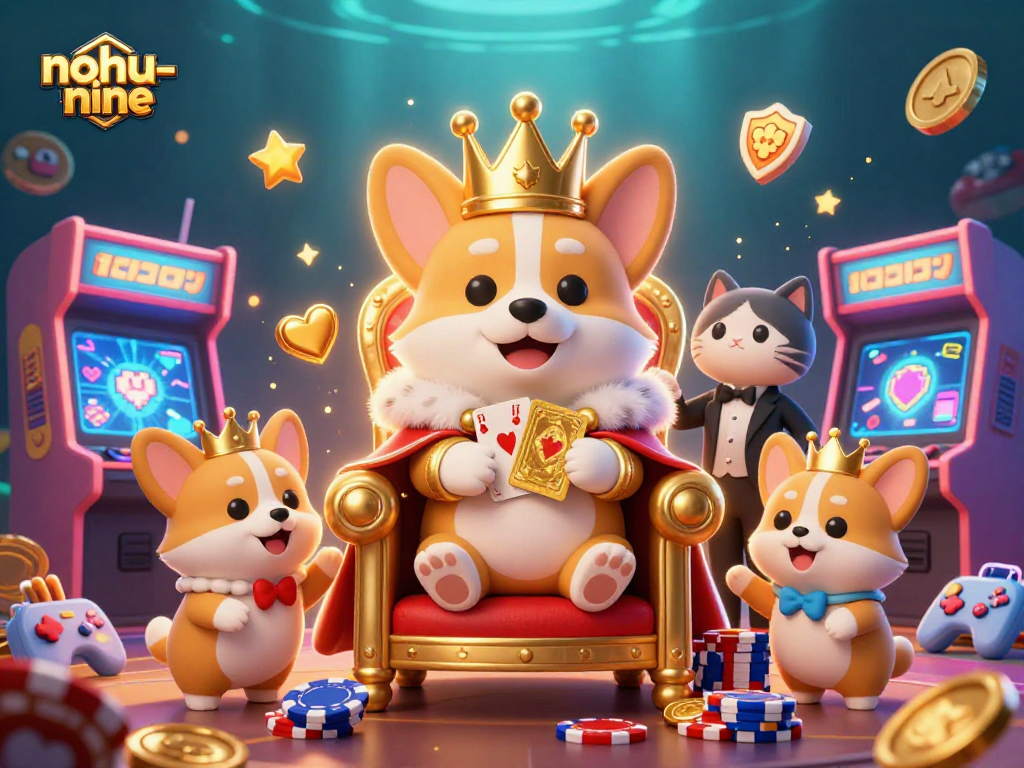 Experience thrilling gameplay with nohu-nine as royal corgi explores vibrant casino adventures.