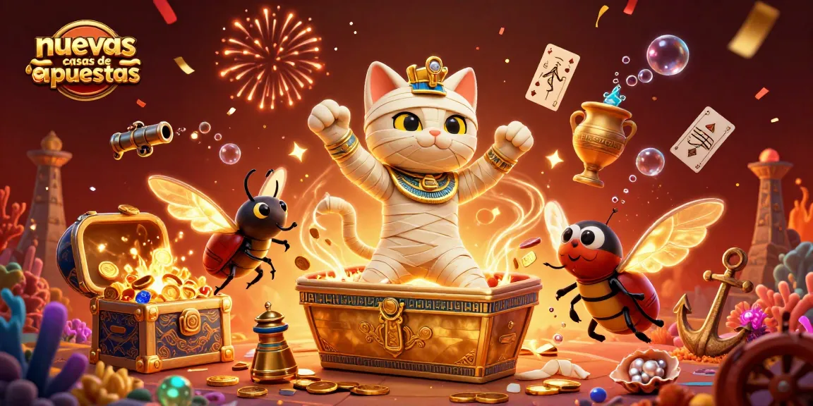 Descubre nuevas casas de apuestas con un gato momia y un escarabajo en un casino piramidal.