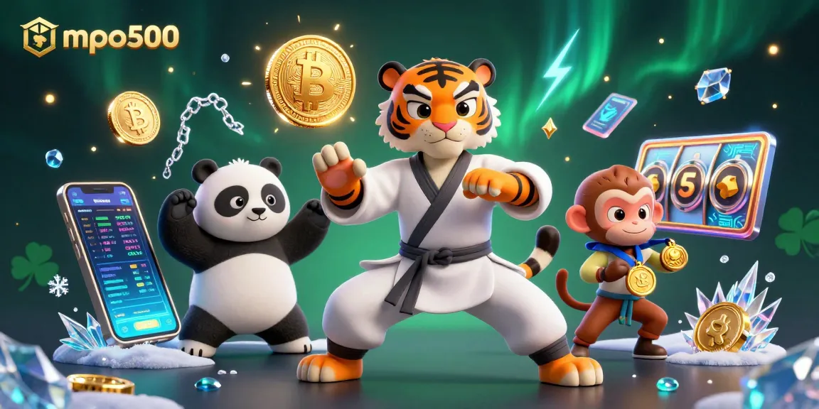 Watch the kung fu master and panda disciple at mpo500 winning gold in a vibrant gaming scene.