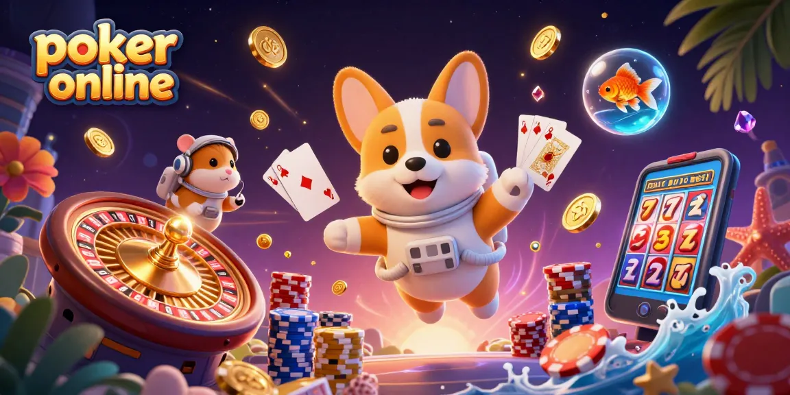 Jouez au poker en ligne avec des jetons flottants et des pièces d’or dans un casino spatial