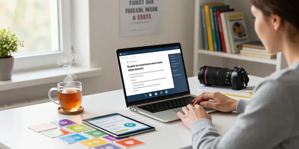 Engaging online learning environment showcasing a student immersed in Situs toto language courses.