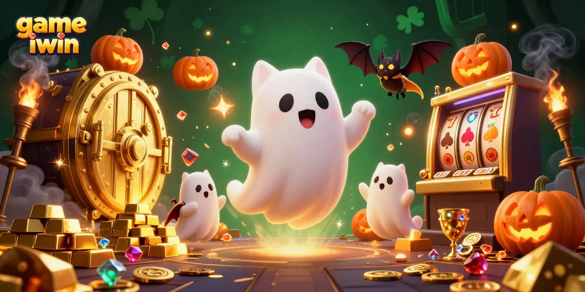 Engage with the game iwin in this vibrant online casino scene featuring playful characters and dynamic gaming elements.