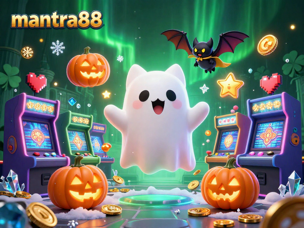 Experience casino thrills with the mantra88 ghost cat and gaming fun in a haunted mansion scene.