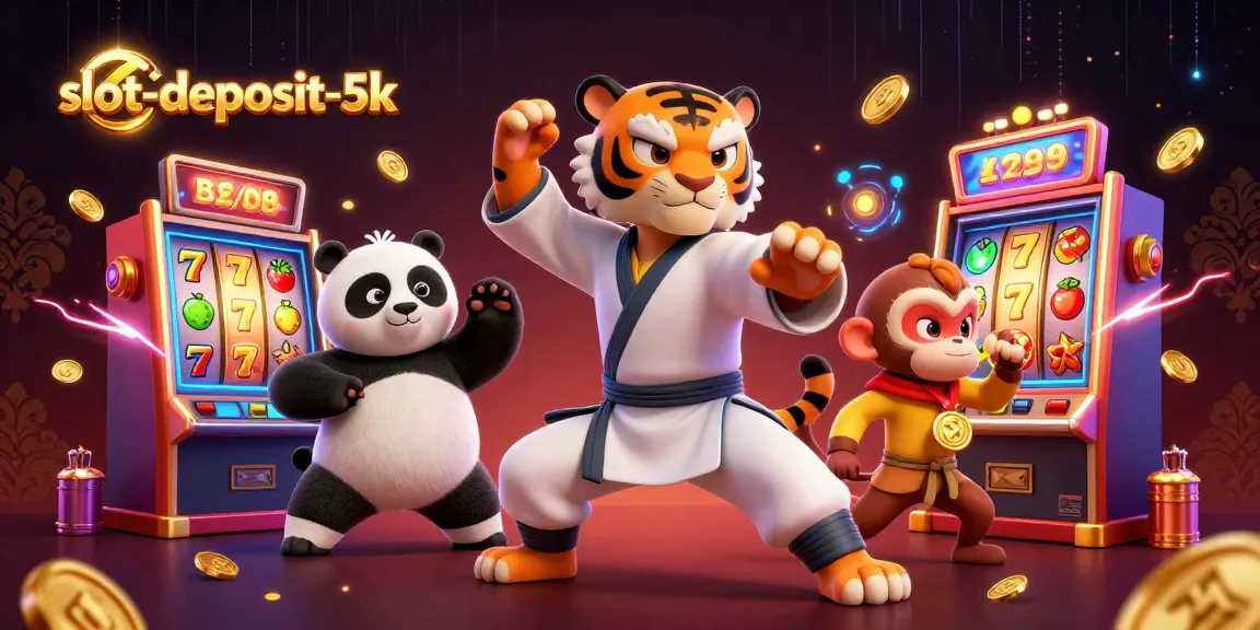 Engage with slot-deposit-5k as the kung fu tiger master and friends embrace the thrilling world of online slots.