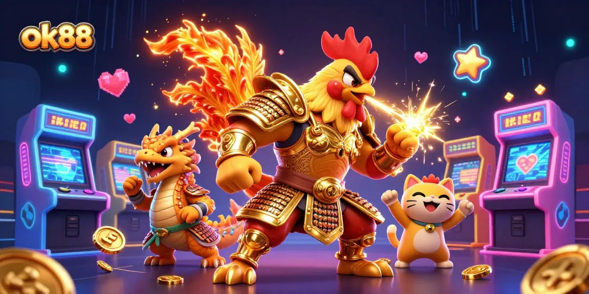 Engage with exciting casino adventures at ok88 featuring vibrant arcade elements and dynamic gaming scenes.
