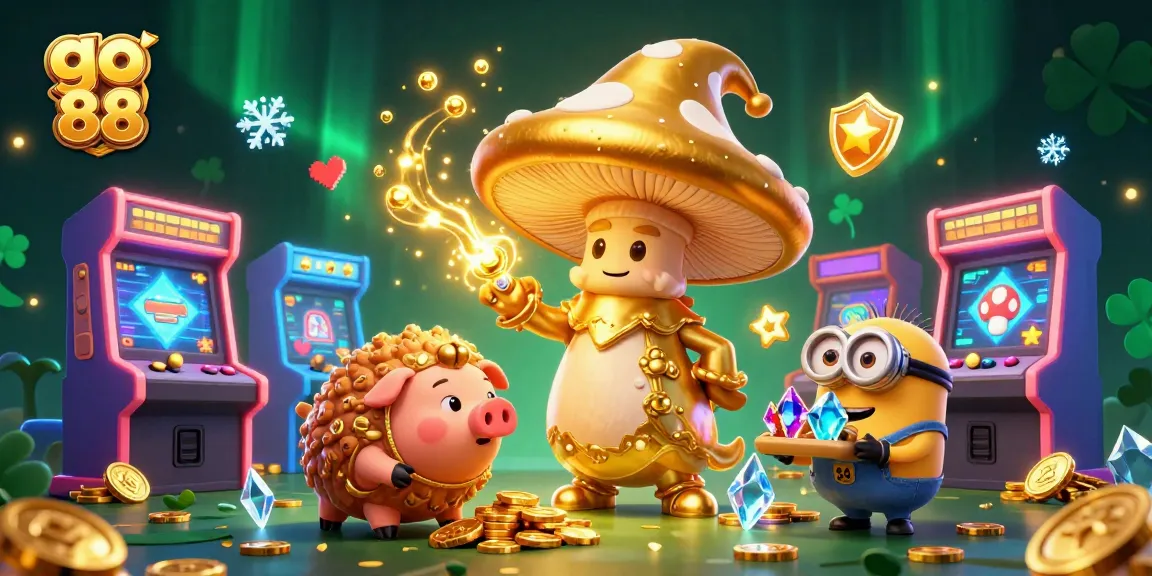 Experience the excitement of go 88 casino gaming with a magical scene featuring treasure-hunting characters.