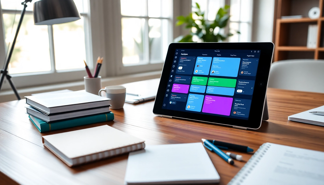 Organize Your Life With AI digital planner on a wooden desk surrounded by stationery.