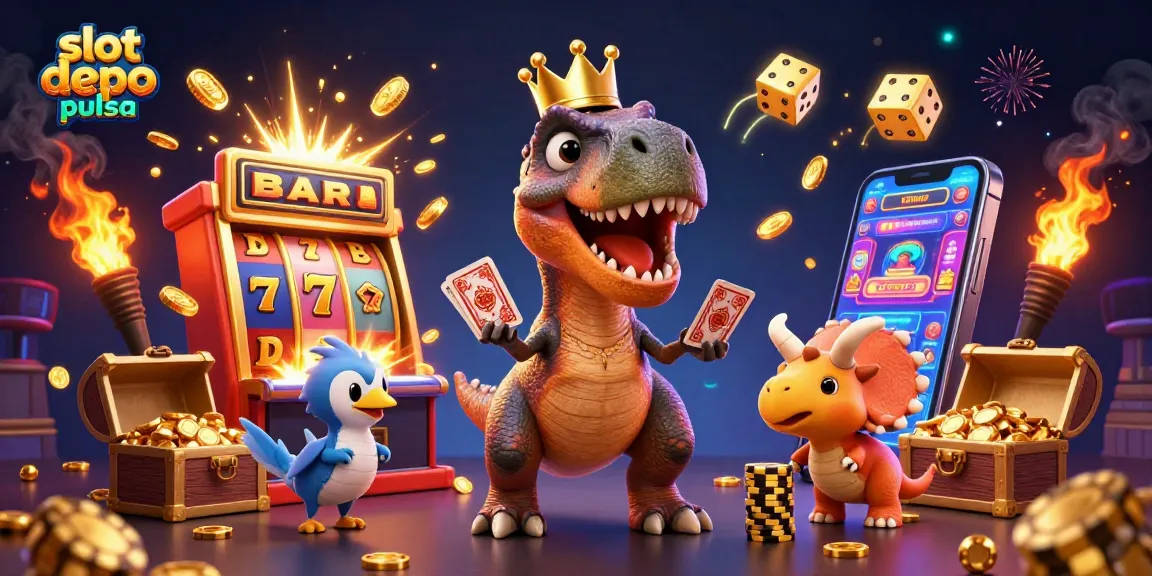 Engage with the exciting slot depo pulsa gameplay featuring vibrant characters and dynamic casino elements.