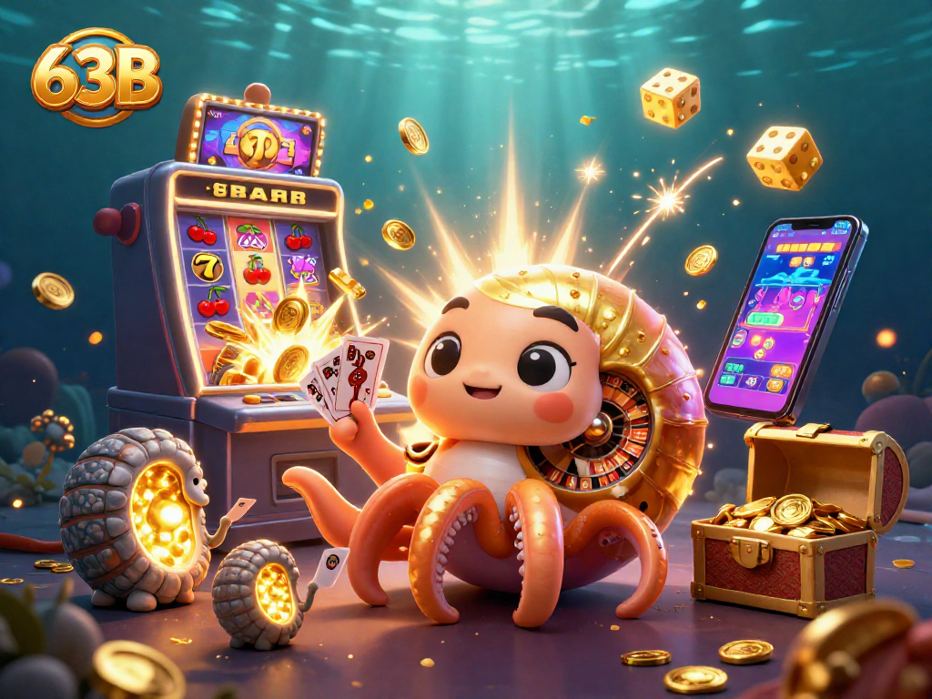 63B traz um mundo encantado de cassino com um náutilo gigante, máquinas de caça-níqueis e um jackpot.