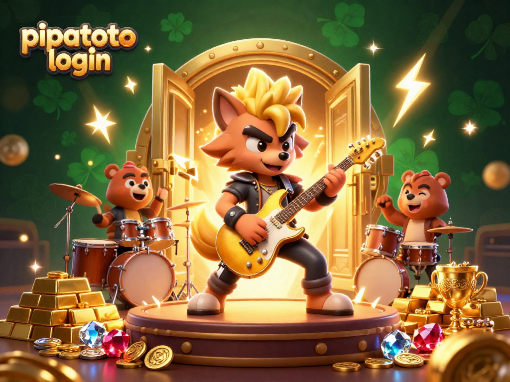Experience the thrill of pipatoto login with energetic characters and golden treasures bursting from a vault.